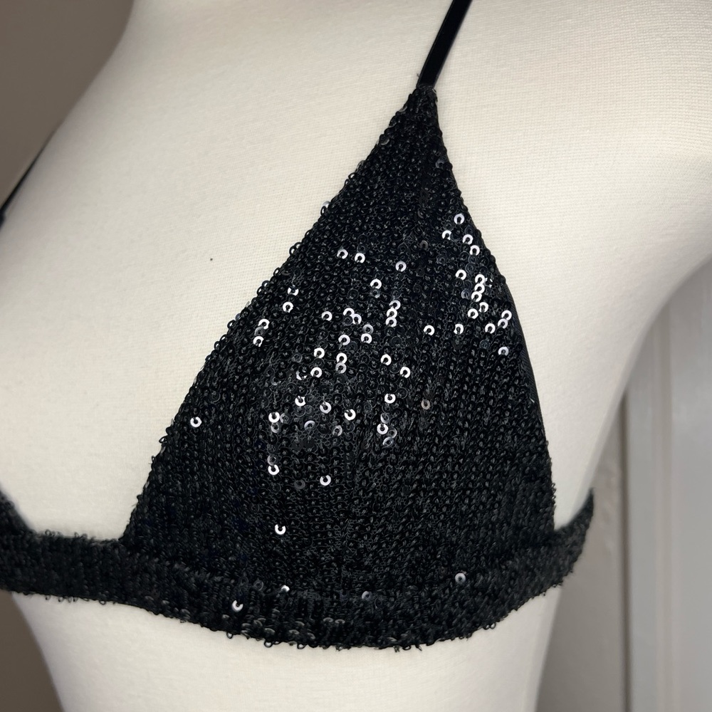 DISCO BRA IN SOLID SEQUIN medium
